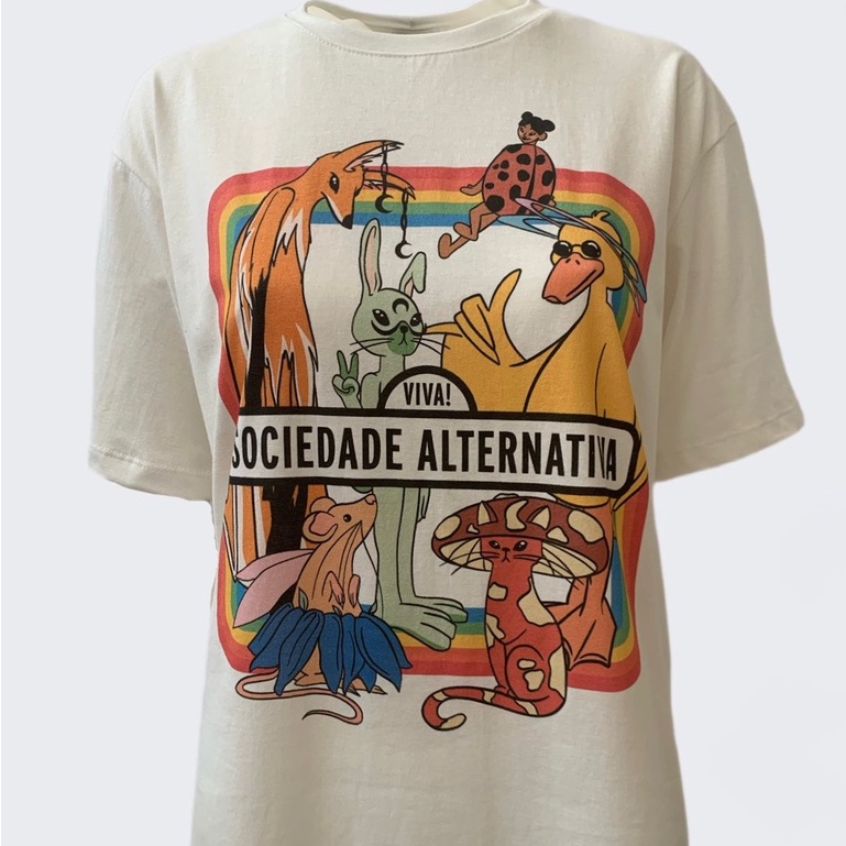 Camiseta Viva a Sociedade Alternativa - Off-White