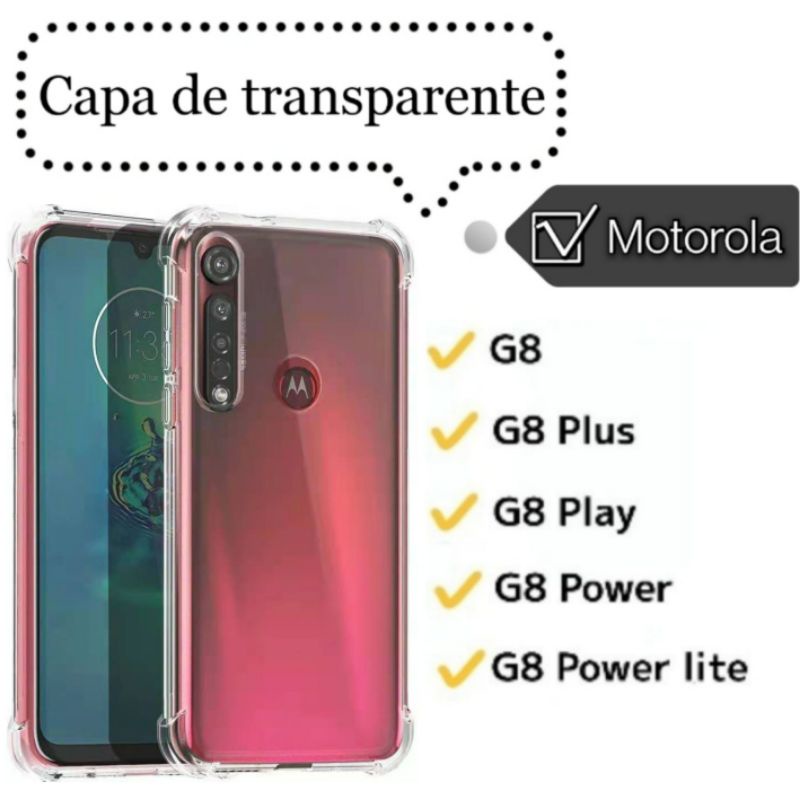 Case Capa Capinha Motorola Moto G8 Plus Play Power Lite Transparente Anti Impacto TPU motoG8 G8Play G8Plus G8Power em Oferta na Shopee