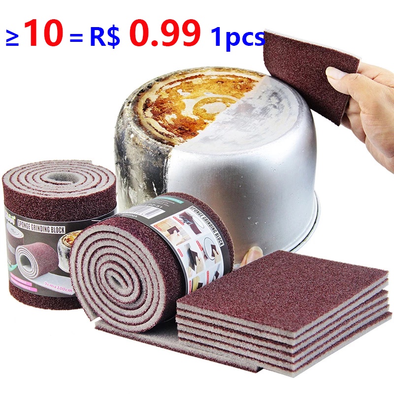 1 Pc Esponja Mágica Emery para Limpeza Doméstica / Utensílios de Cozinha  / Remoção De Ferrugem e Limpeza Pesada