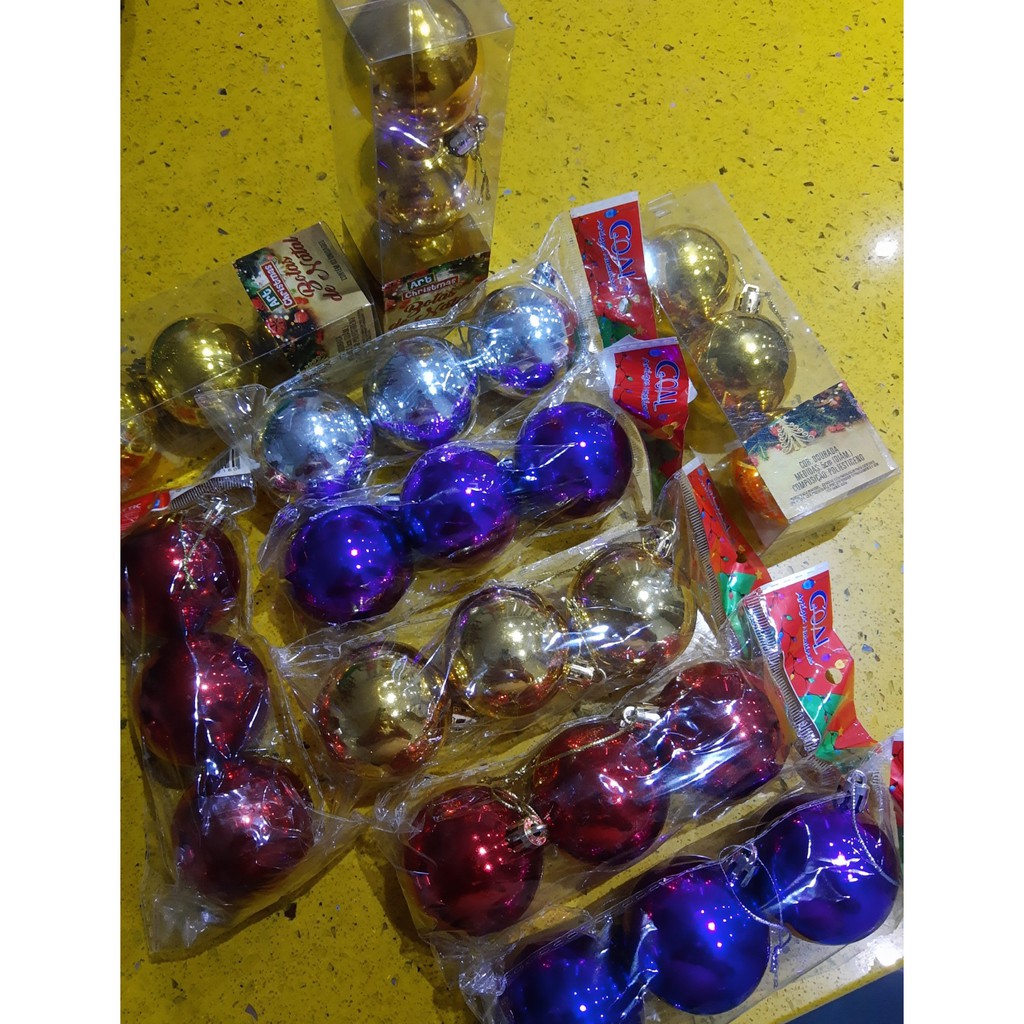Bolas Para Pendurar Árvore De Natal Enfeite C/3 Bolinhas 5 cm Decoração