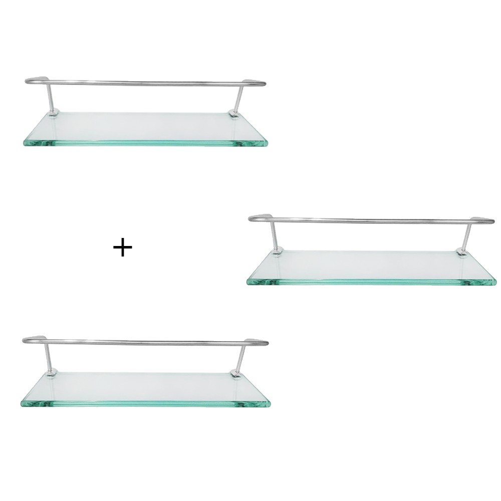 3 porta shampoo 10x40 reto incolor em Oferta na Shopee