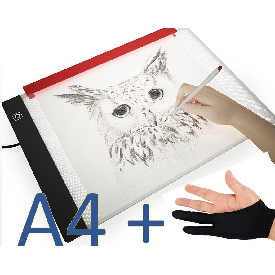Mesa De Luz Para Desenho Led Portatil Digitalizadora A4 + Luva para desenho