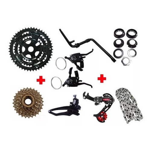 Kit Marcha Bike Completo Pedivela Rapidfire Catraca Central