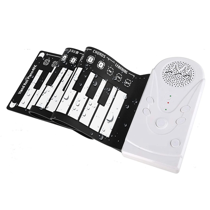 plata Roll Up Piano Piano electrónica portátil 49 teclas teclado Piano para niños principiantes 