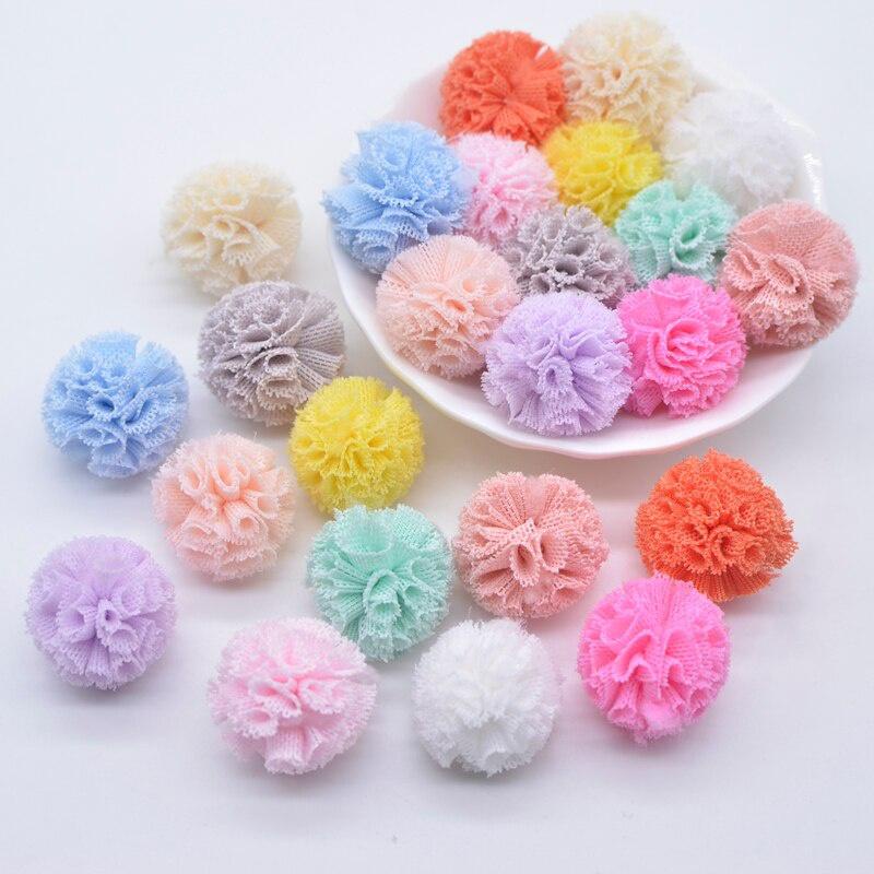 50Pcs 2cm Bola de malha para costura em lenço Sapatos Chapéus Pelo DIY Headwear Cabelo Clip Arco Acessórios em Oferta na Shopee
