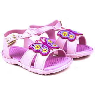Sandália Infantil Feminina Confortável Papete Borboleta Cor Rosa em Oferta na Shopee