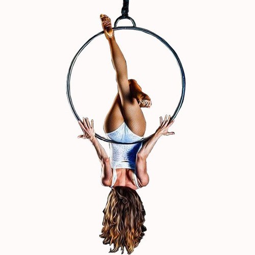 Lira Acrobática Circense Cinza Metalica ( Lyra Redonda) 1
