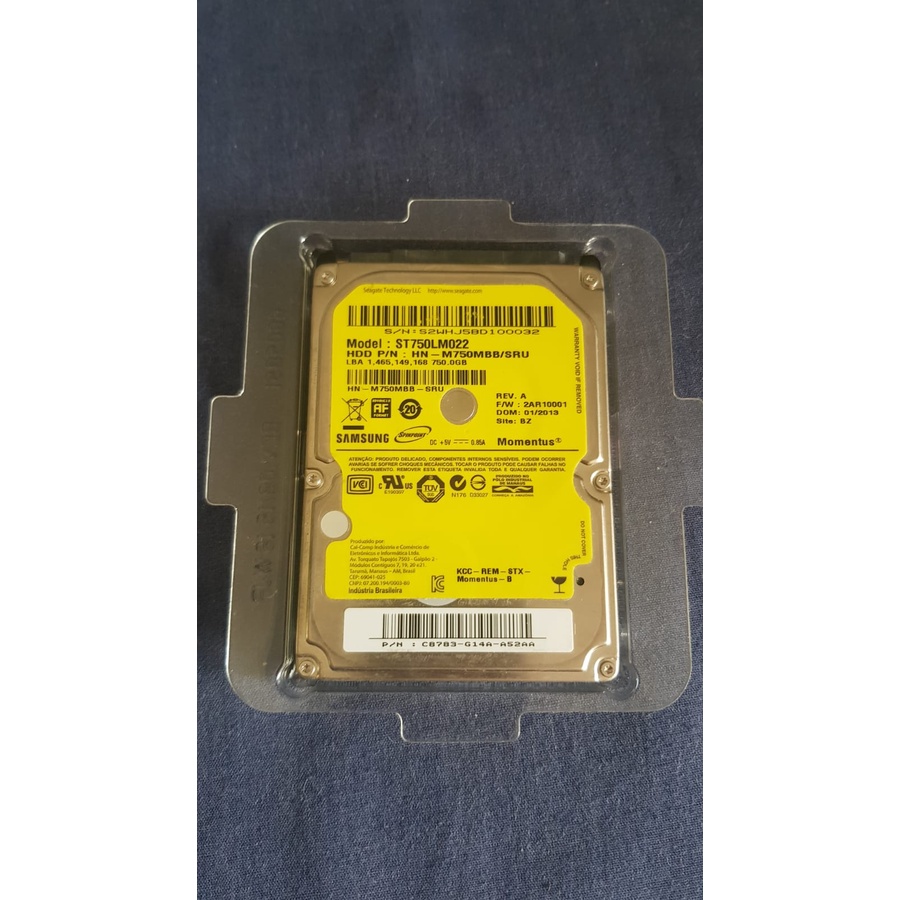 HD Samsung Sata 2,5 750GB Notebook