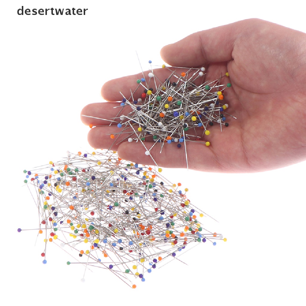 Dwbr Sewing Pins 38mm Glass Ball Head Push Quilting Pins for Jewelry DIY Sewing Tool QDD