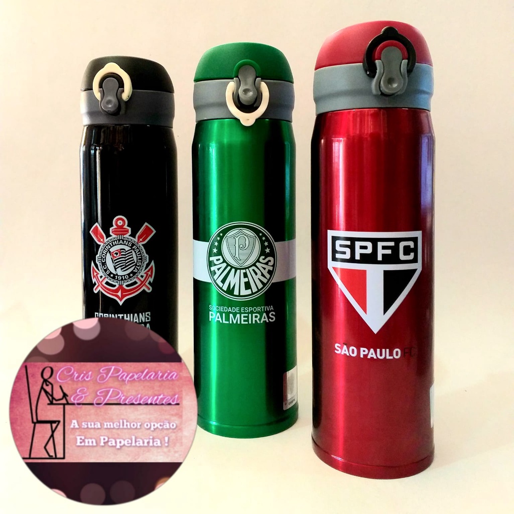 Garrafa Térmica Time Corinthians / Palmeiras / São Paulo / Santos