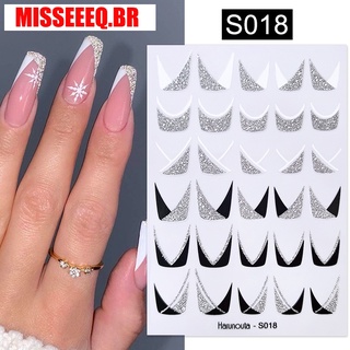 Adesivo De Manicure Patch De Unhas Oca De Ouro Glitter Francês