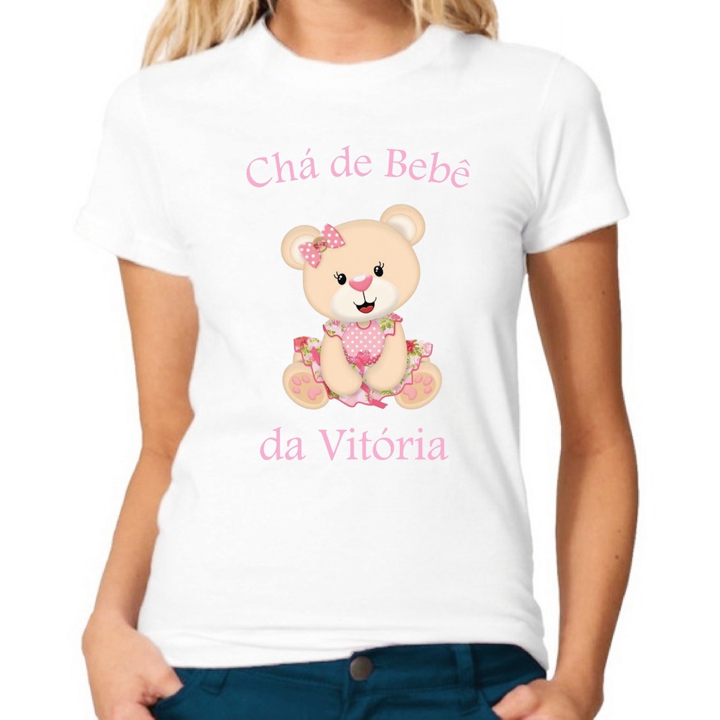 Camiseta Personalizada  Blusa Gestante Chá De Bebê T-shirt Grávida Ursinha
