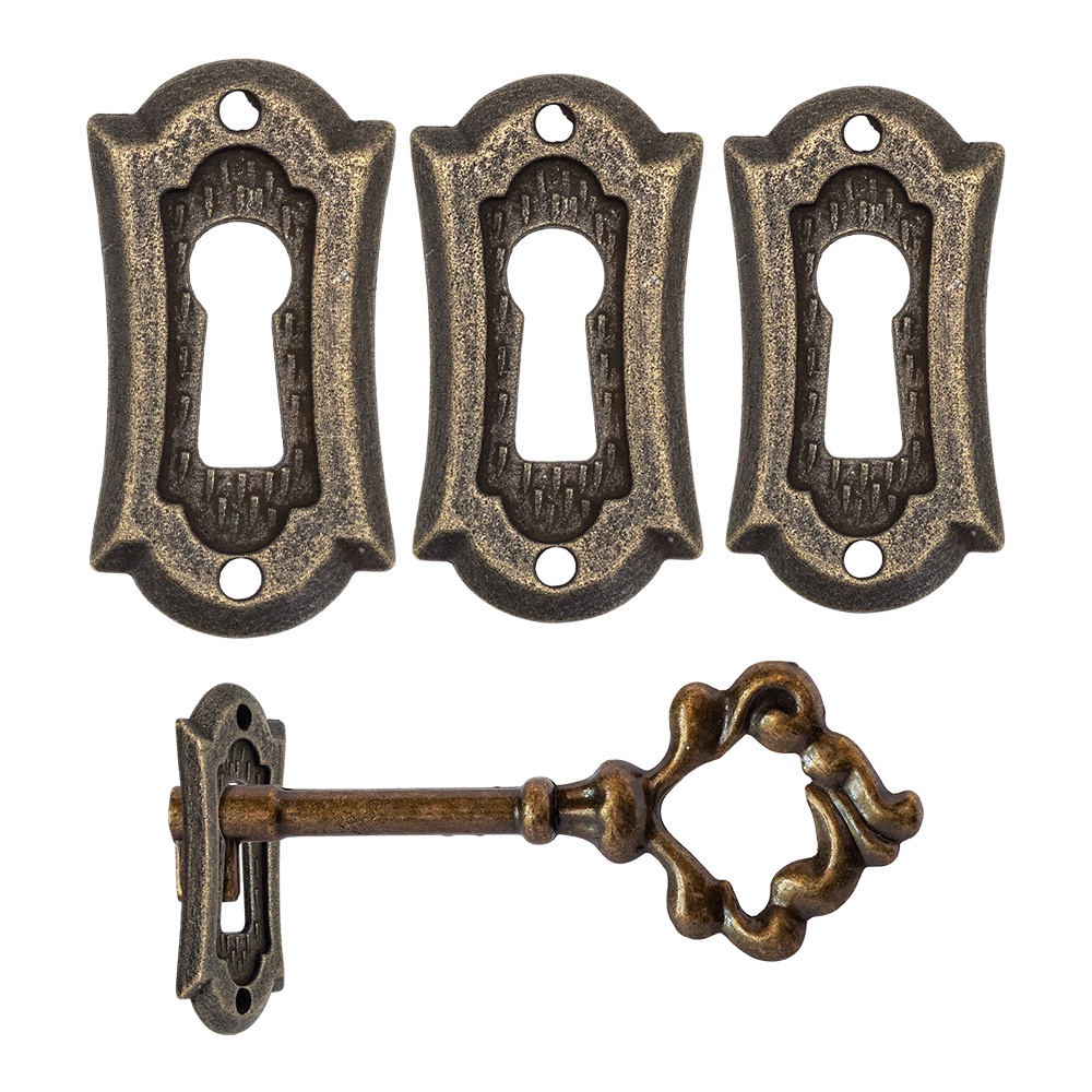 3 Pcs Entrada Para Chave Colonial De Porta De Armario Gaveta