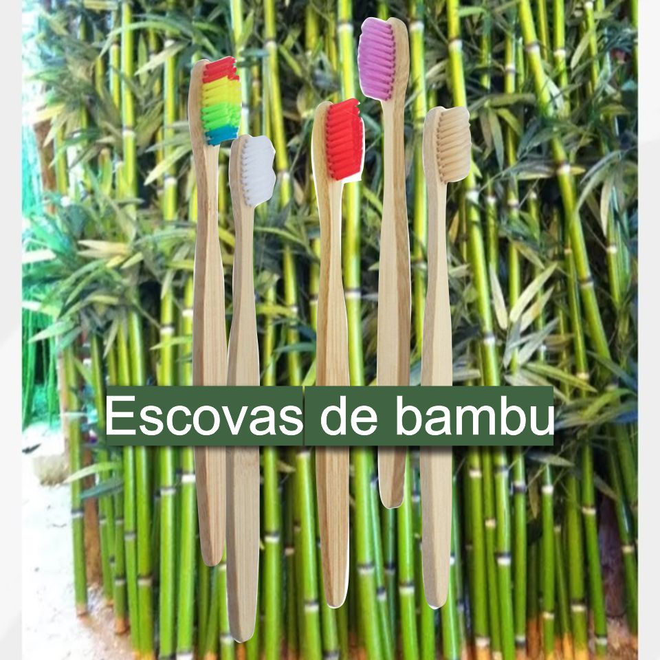 Escova De Dente De Bambu Biodegradavel, 10 Unidades | Shopee Brasil