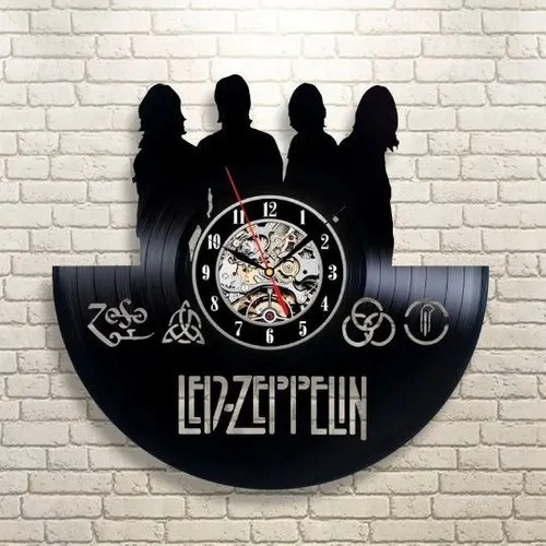 Led Zeppelin 05 - Relógio Disco De Vinil Decoração