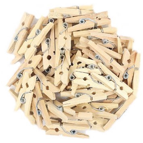 Mini Prendedor de Madeira Natural 2,5cm - 50 Unidades - Rizzo Distribuidora em Oferta na Shopee