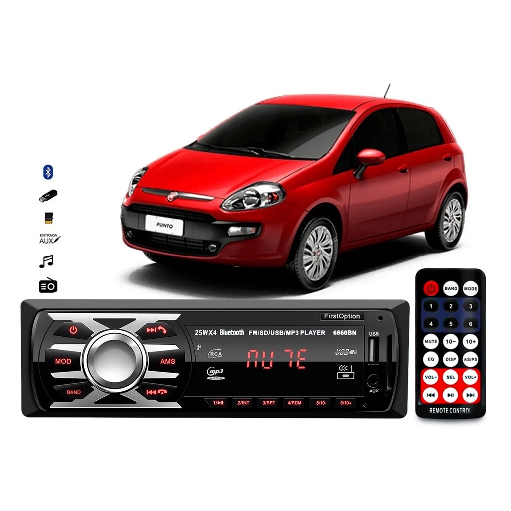 Aparelho De Som Mp3 Fiat Punto Bluetooth Pendrive Rádio