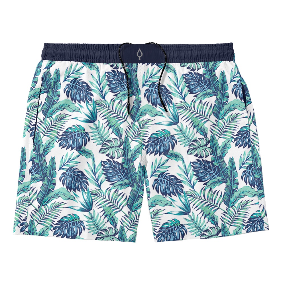 Short Resina Bermuda Tactel Masculino Estampado Folhas Básico Mauricinho