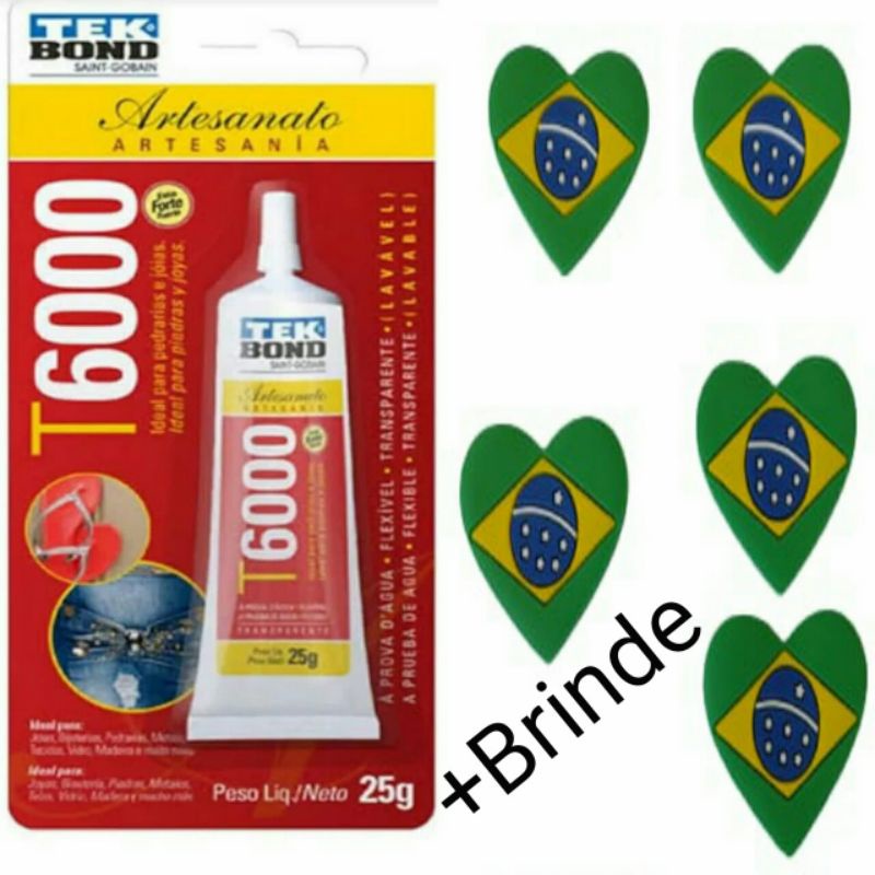 Cola Tek Bond 25g + 5 Aplique 42x49mm Emborrachado