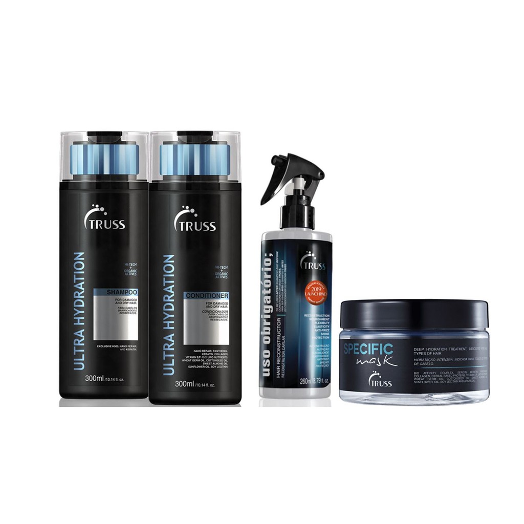 Truss Ultra Hydration Shampoo e Condicionador e Máscara Specific e Uso Obrigatório
