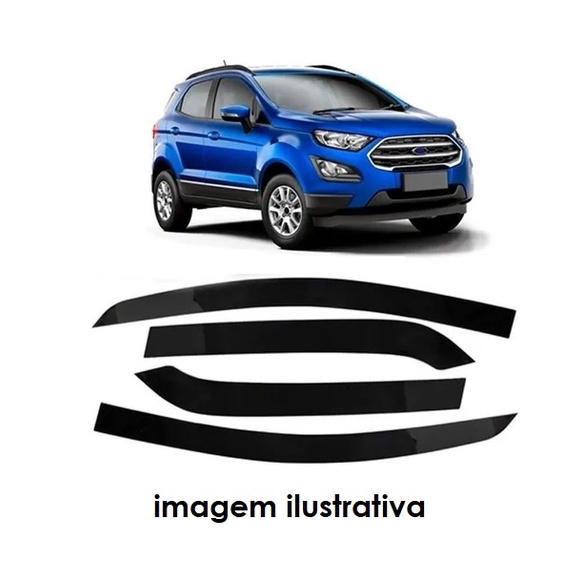 Jogo Calha De Chuva Defletor New Ecosport 2018 2019 2020 4 Portas Acrilico Ecoflex 10.002A