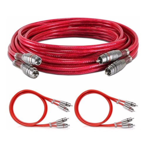 Kit Instalação Crossover Cabo Rca 5 Metros + 2 Cabos 1 Metro em Oferta na Shopee