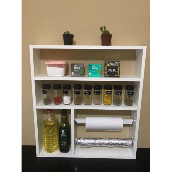 Nicho Porta Tempero Multiuso Cozinha MDF em Oferta na Shopee