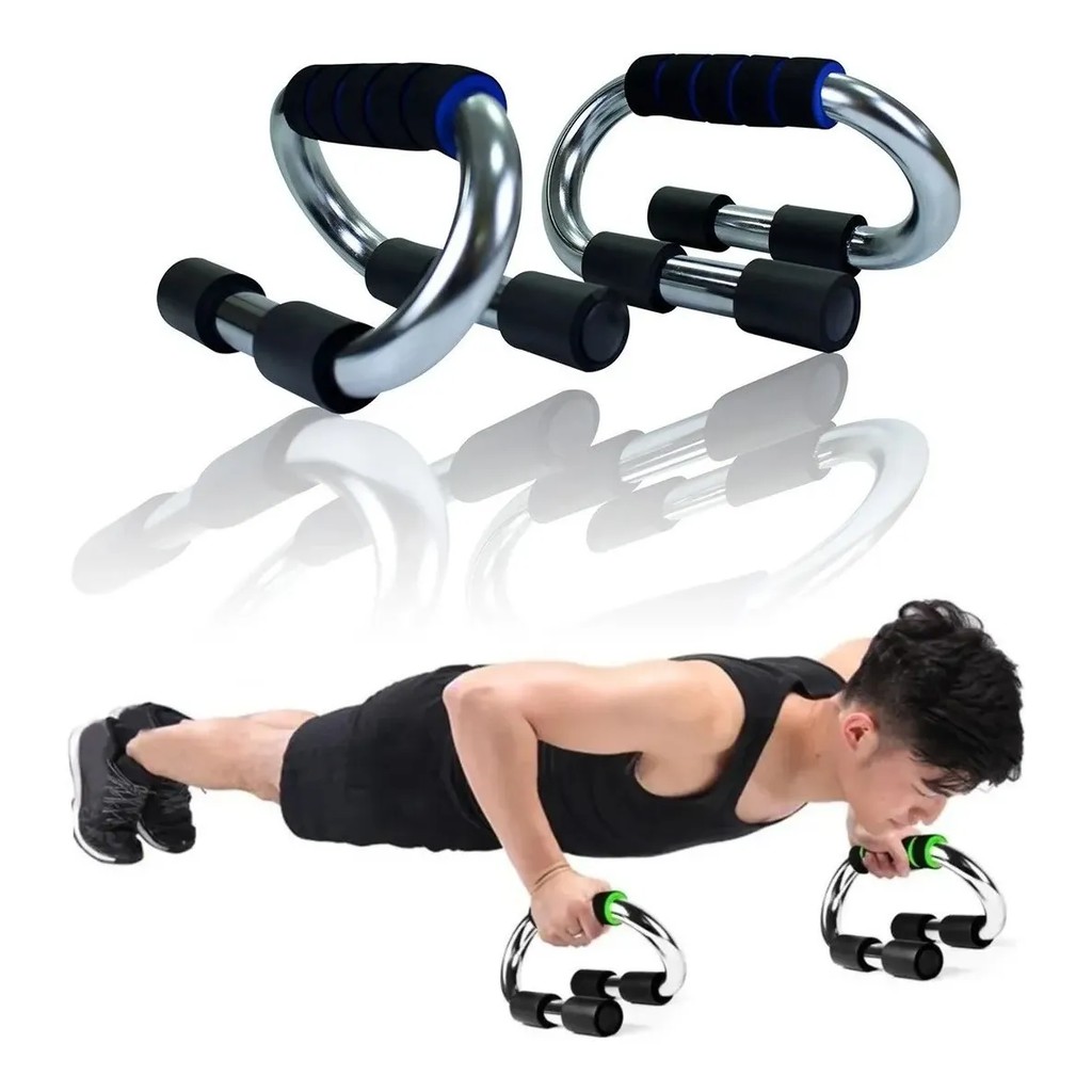 Apoio Flexão Barra Ferro Suporte Chão Musculação Exercício