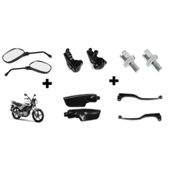 Par Mini Retrovisor Espelho Manicoto Freio a Tambor Manete Capa Regulador Yamaha 125 Factor 125 Rd 125 Rdz 135 Xtz 125