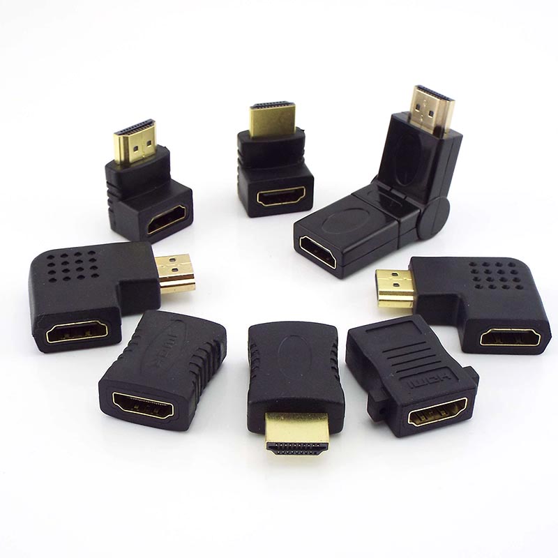 Adaptador Conector Micro HDMI-Computível 90 180 270 360 Graus Macho Fêmea Conversor Para PC Laptop TV DVD display LCD
