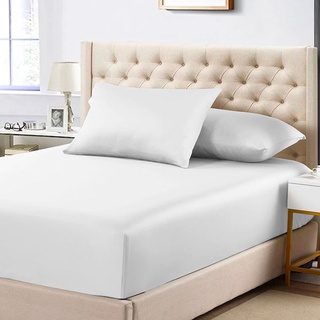 Jogo De Cama Lençol Queen 3 Peças Percal Branco Algodão 180 Fios - BF Colchões