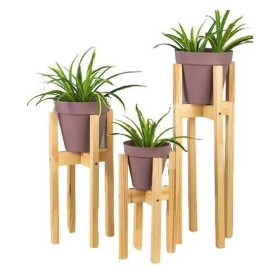 Suporte para cachepot de madeira