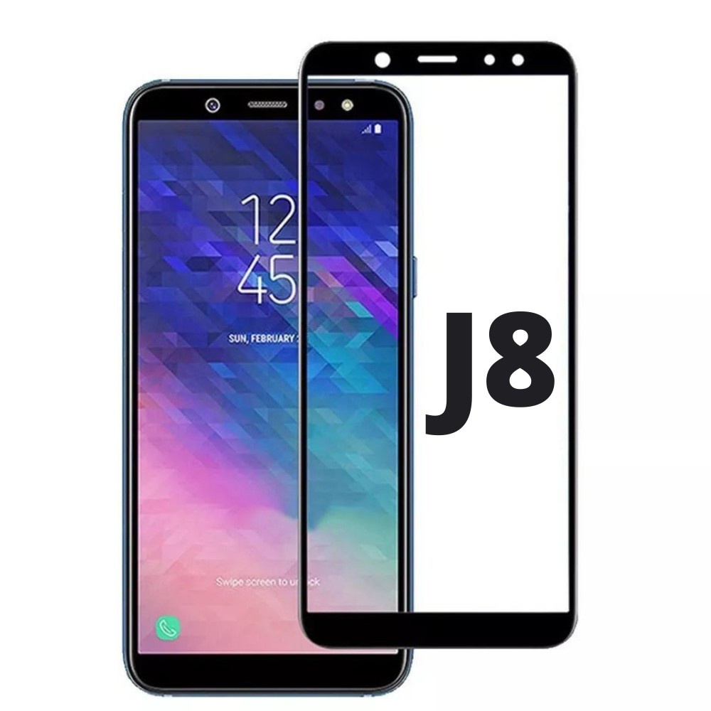 Película De Vidro Samsung J8 Preto 3d 9d 11d Para Celular Mais Kit Limpeza