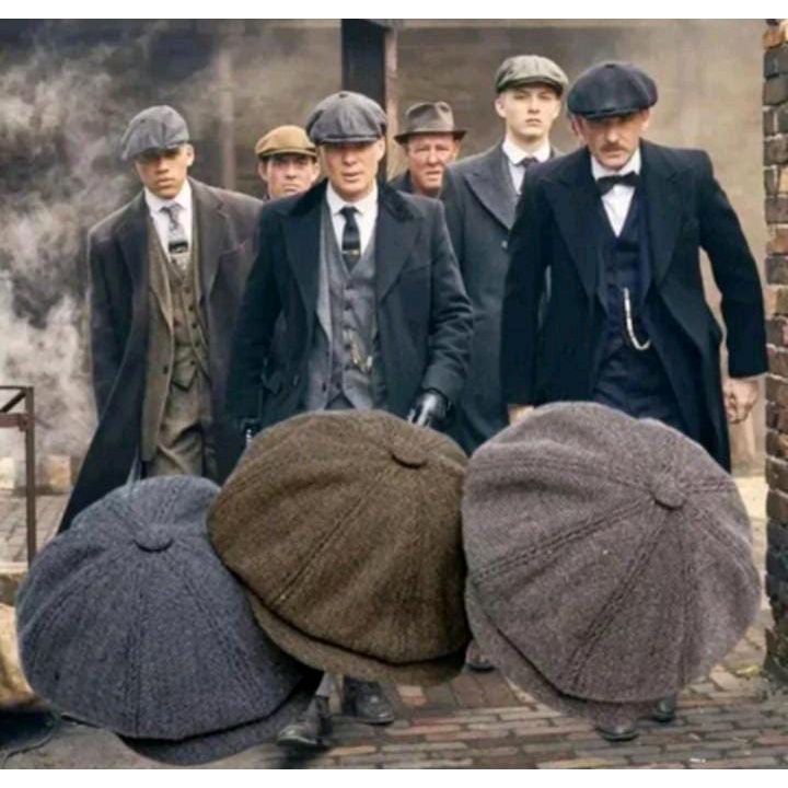 Boina Masculina Inglesa Estilo Peaky Blinders Em Algodão Preta