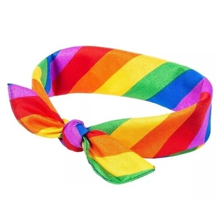 Bandana Arco Iris Lenço 55x55 Festas e Eventos Moda Streetwear