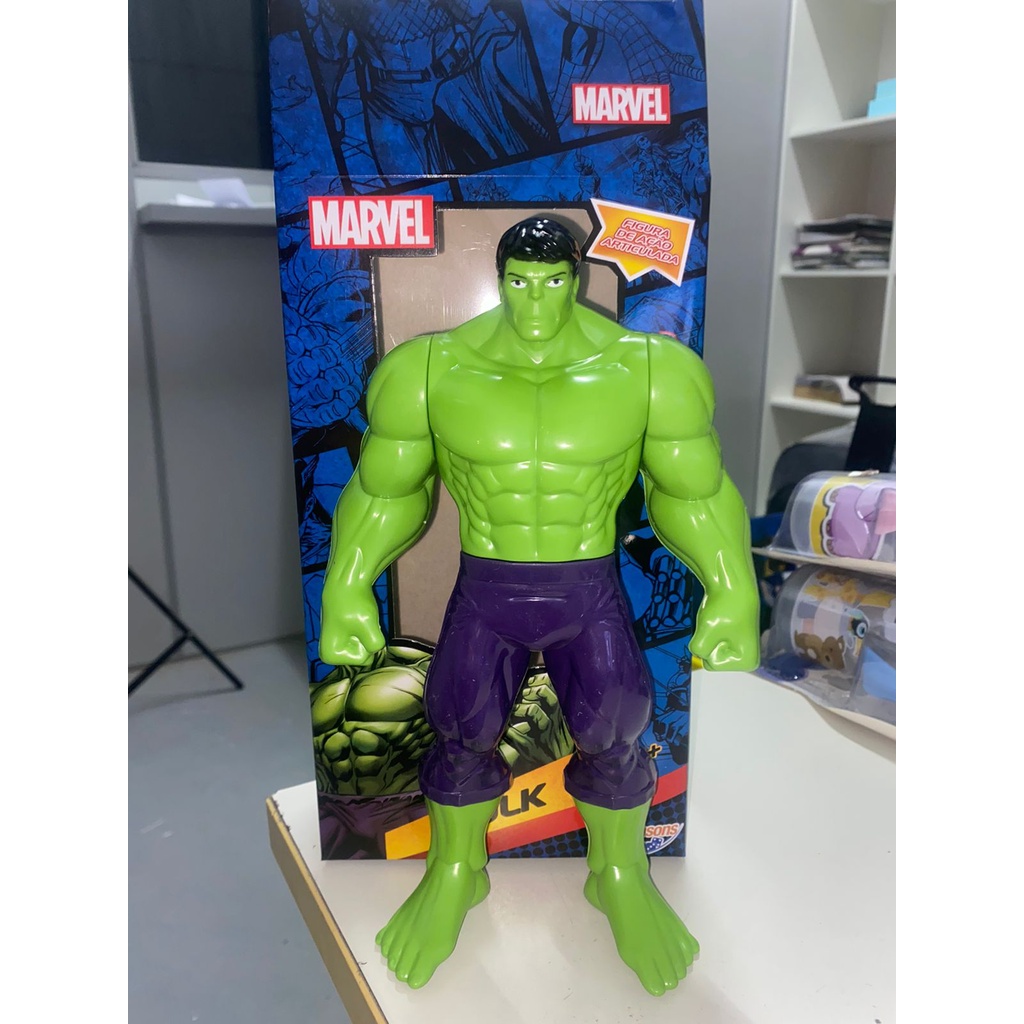 BONECO MARVEL VINGADORES HULK GRANDE 40CM ARTICULADO | Shopee Brasil
