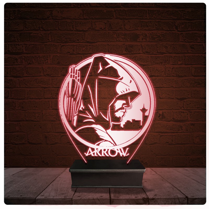 Abajur Luminária Acrílico Led - Serie Netflix Arrow