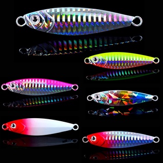 Isca De Pesca 7g/10g/15g/20g/30g Jigging Gancho Spinner Bait Umpan Fundição Colher De Metal Jig Isca De Pesca Do Laser