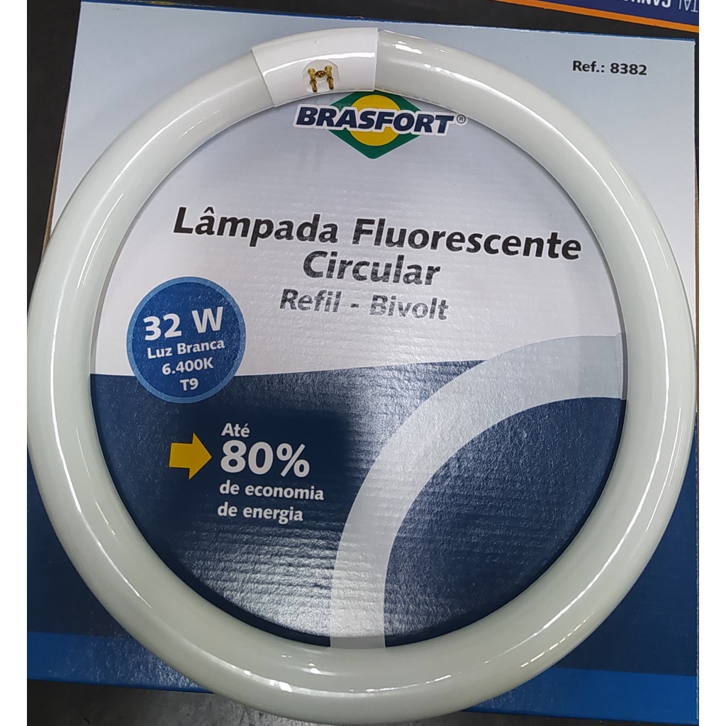 Lâmpada Fluorescente Circular T9 32W Luz Branca Bivolt Brasfort