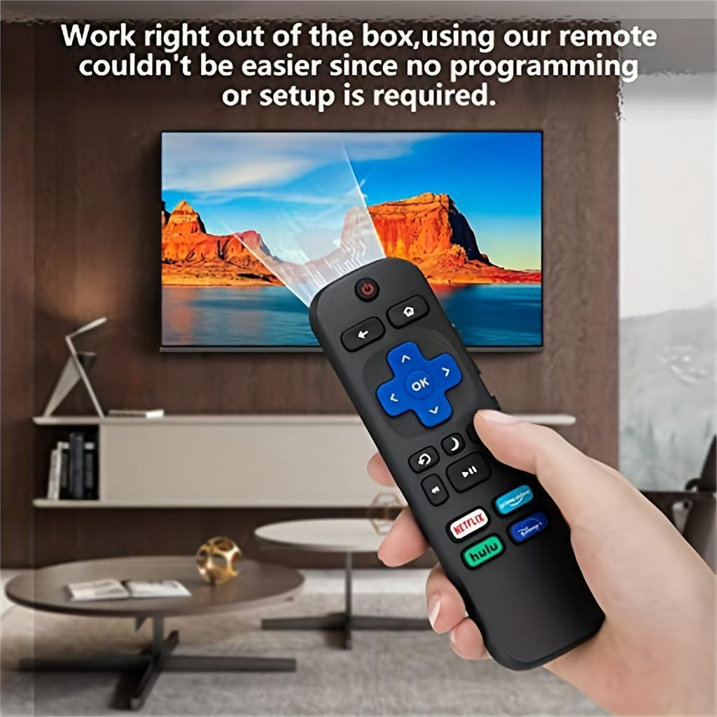 Controle remoto de TV universal Loutoc para todas as TVs Roku, substituição para Tcl Roku/Hisense Roku/Sharp Roku Tv, controle remoto de TV com Netflix +/Hulu/Prime Video