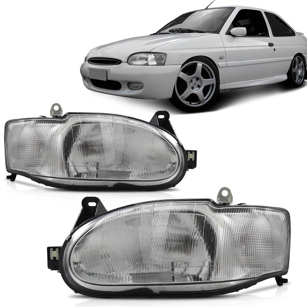 Farol Escort 97 98 99 2000 2001 2002 Cromado em Oferta na Shopee