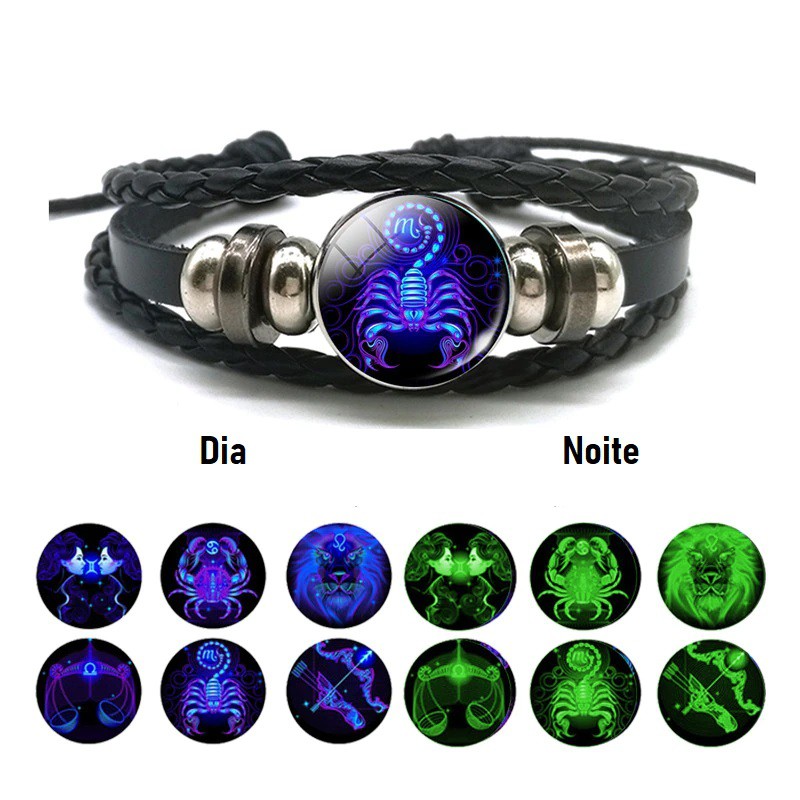 Imagem Braceletes Unissex Signos que Brilham no Escuro - Astrologia/Horóscopo