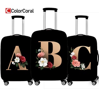 ColorCoral 2022 Capa De Bagagem Elástica Para Viagem Mala De Protetora Floral Carta Impressa Pó Acessórios