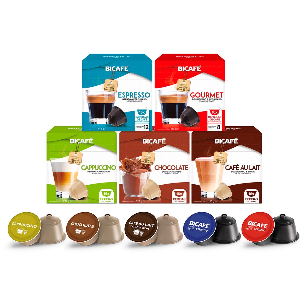 Kit 80 Cápsulas Lácteos e Cafés Bicafé P/ Maq. Dolce Gusto*