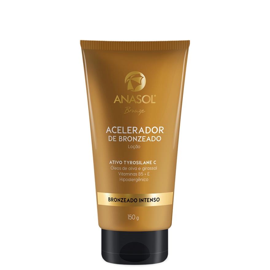 Anasol Bronze Acelerador de Bronzeado Loção Ativo Tyrosilane C Vitamina B5 + E Bronzeado Intenso Vegano - 150g