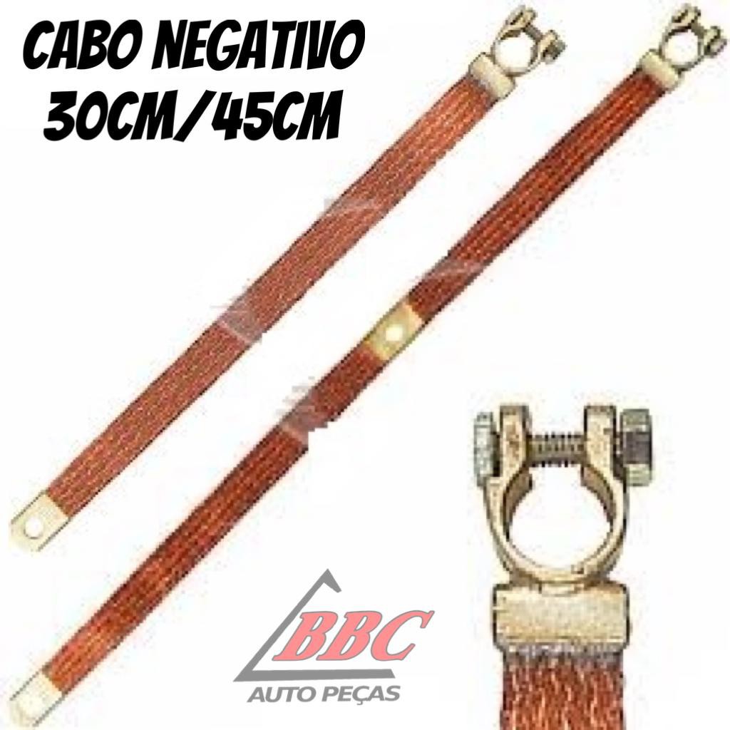 Cabo Terra Negativo Bateria 30cm - 45cm  cabo cordoalha bateria em Oferta na Shopee