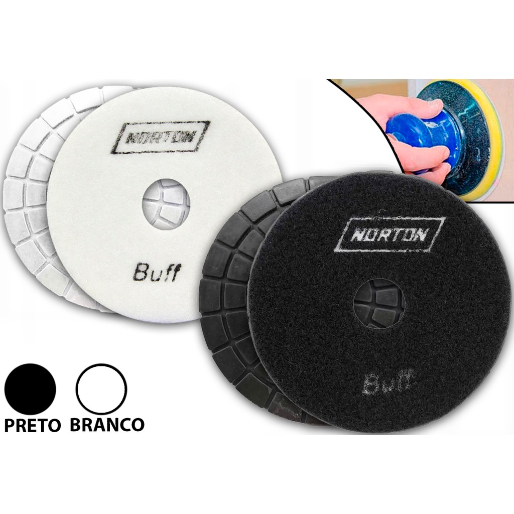 Disco De Lixa Diamantada Polimento Marmore Granito Porcelanato 100mm BUFF em Oferta na Shopee