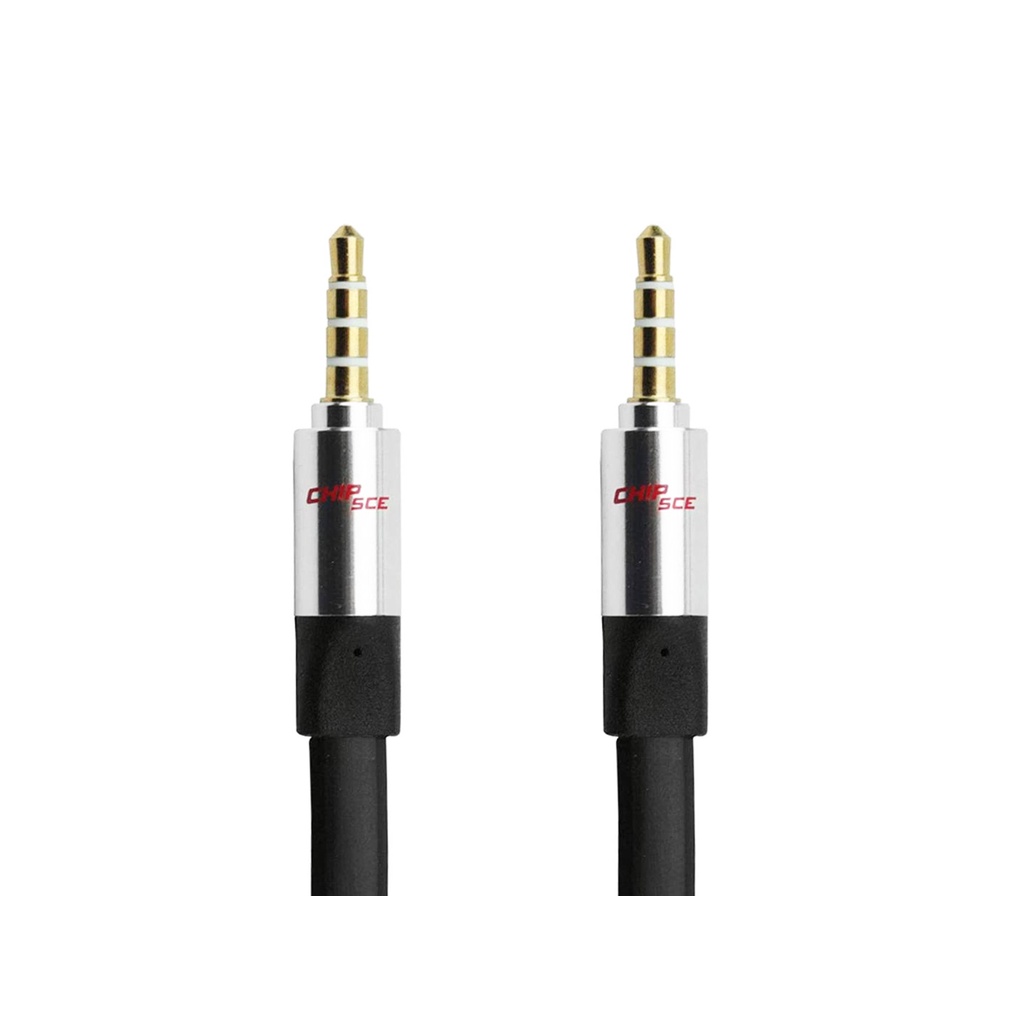 Cabo P2 Para P2 Premium Auxiliar Com Cabo de 3 Metros Ouro Flat Stereo