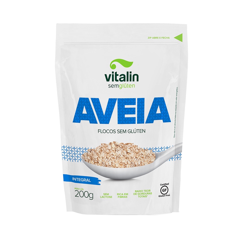 Aveia Sem Glúten Flocos 200g - Vitalin em Oferta na Shopee