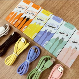 Cabo V8/Type-C / iphone ios USB Turbo 4.8A Dados e Carregamento 1m H’Maston original SJX08/09 em Oferta na Shopee